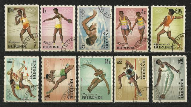 1964 Exposition Universelle 1964//65 Burundi 109A-115A compl/ète.Edition. Timbres pour Les collectionneurs Culture