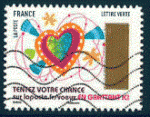 France 2017 - YT 1497 - adhsif - oblitr - voeux (coeur)
