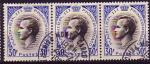 Monaco 1955  Y&T  436  bande de 3 timbres  oblitrs