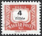 HONGRIE - 1958/69 - Yt TAXE n 216 - Ob - 4 fi rouge sans filigrane