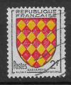 FRANCE - 1954 - Yt n 1003 - Ob - Armoiries de provinces : Augomois