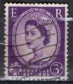 Royaume uni : Y.T. 331 - Elisabeth II -3p violet fonc - oblitr - anne 1958 
