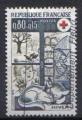 timbre France 1974 - YT  1829 -  Croix-Rouge - l' hiver - chat