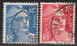 1947: France Y&T No. 812/813 obl. / Frankreich MiNr. 804/805 gest. (m113)