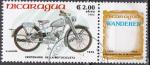 NICARAGUA "les motos"  PA n 1093 de 1985 oblitr avec la vignette