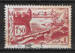 MAROC - 1939/42 - Yt n 186 - Ob - Remparts de Sal 1F50 rouge