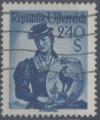 Autriche : n 804 oblitr anne 1951
