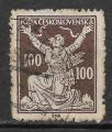 TCHECOSLOVAQUIE - 1920/25 - Yt n 172 - Ob - La Rpublique libre 100h brun fon