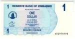 **   ZIMBABWE     1  dollar   2006   p-37    UNC   **
