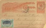Entier postal Etat indpendant du Congo surcharg CONGO BELGE oblitr - 1901