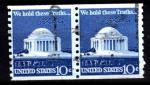 AM18 - 1973 - Yvert n 1008a - Jefferson Memorial et Signature (Paire )