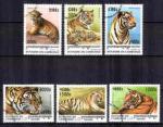Cambodge 1998 Animaux Tigres (25) Yvert n 1503  1508 oblitr used