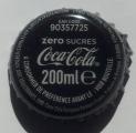 France Capsule Crown Cap Coca Cola zro sucres 200 Ml EAN Code 90357725