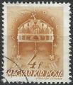 HONGRIE - 1939 - Yt n 526 - Ob - La Sainte Couronne de Hongrie 4 fi jaune brun