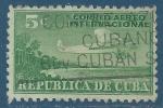 Cuba Poste arienne N4 Avion survolant la cte oblitr