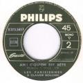 SP 45 RPM (7")  Les Parisiennes et Bolling  "  Les hommes de 40 ans  "  Juke-box