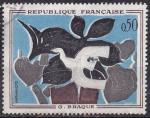 FRANCE - 1961 - Braque -  Yvert 1319 Oblitr