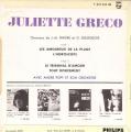 EP 45 RPM (7")  Juliette Grco  "  Les amoureux de la plage  "