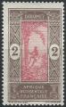 DAHOMEY - 1913/17 - Yt n 44 - N* - Cueilleur dans palmier 0,02c brun et rose