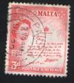 Malte Oblitration ronde round Postmark Queen Reine Elisabeth II King's Scroll