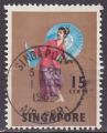 Timbre oblitr n 85(Yvert) Singapour 1968 - Danseuse