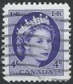 CANADA - 1954 - Yt n 270 - Ob - Elizabeth II 4c violet