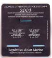 SAINT MARIN - SAN MARINO - plaquette 2003 - 2 pièces 20 cts et 50 cts - neuve 