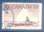 Canada N278 Chasseur esquimau en kayak oblitr 