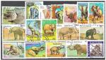 Joli lot de 44 timbres sur les ELEPHANTS (2scans)