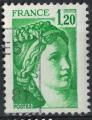 France 1980 Oblitr Used Sabine de Gandon 1F20 vert Y&T 2101 SU
