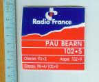 RADIO FRANCE PAU BEARN 102.5 - Autocollant // aquitaine // aspe // oloron // 