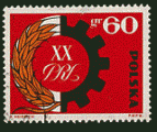 Pologne 1964 - YT 1331 - oblitr - symbole alliance paysan-ouvrier