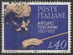 Timbre oblitr n 963(Yvert) Italie 1967 - Musique, Arturo Toscanini