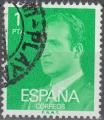 Espagne - 1977 - Yt n 2034 - Ob - Juan Carlos 1 pta  vert jaune ; king