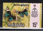 Malaysia - Palau Pinang / 1971 / Papillons / YT n 72, oblitr