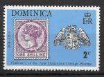 DOMINIQUE - 1974 - Yt n 385 - N** - 100 ans premier timbre Dominique