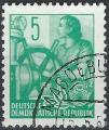 Allemagne - RDA - 1953 - Yt n 118 - Ob - Plan quinquennal 5p vert ouvrire