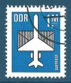 Allemagne de l'Est Poste arienne N10 Avion stylis et lettre 1m oblitr