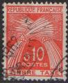91 -Timbre-taxe, type gerbes, 0F10 orange - oblitr -  anne 1960