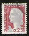 **   FRANCE     25 c   1960   YT - 1263   " Marianne de Decaris "  Obl.   **