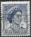 AUSTRALIE - 1959/62 - Yt n 253 - Ob - Elizabeth II 5p bleu fonc