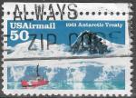 ETATS-UNIS - 1991 - Yt PA n 123 - Ob - 30 ans Trait sur l'Antarctique