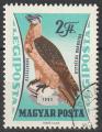 Timbre PA oblitr n 255(Yvert) Hongrie 1962 - Oiseau, rapace, gypate barbu