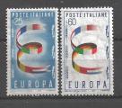 Europa 1957 Italie Yvert 744 et 745 neuf ** MNH