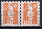 FR20 - Yvert n 2620 -1990 - Marianne Bicentenaire - Paire horizontale