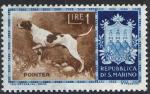 Saint-Marin 1956; Y&T n 413 n; 1L, faune chien de chasse, pointer