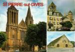 ST PIERRE / Dives (14) - L'glise abbatiale, l'Htel de ville & la vielle Halle 