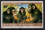Sngal 1980; Y&T n 530; 40F, faune, chimpanzs