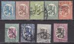 FINLANDE 9 timbres entre N 109 et 119 de 1921 oblitrs filigrane croix gammes