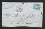 Rare lettre de Marseille pour Oran ( Algérie 1866 ) avec un n° 22 
